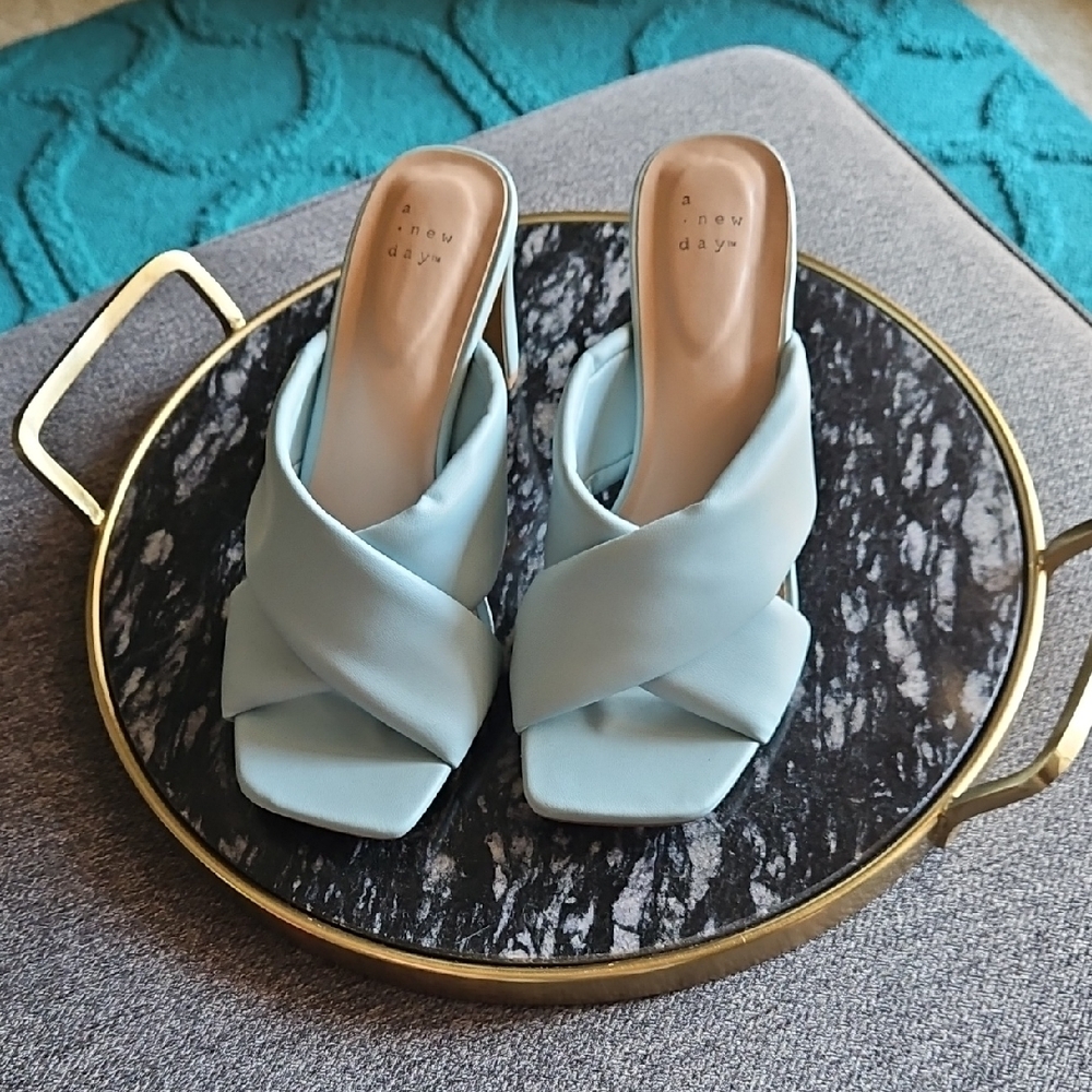 A New Day Women's Light Blue Mules 9